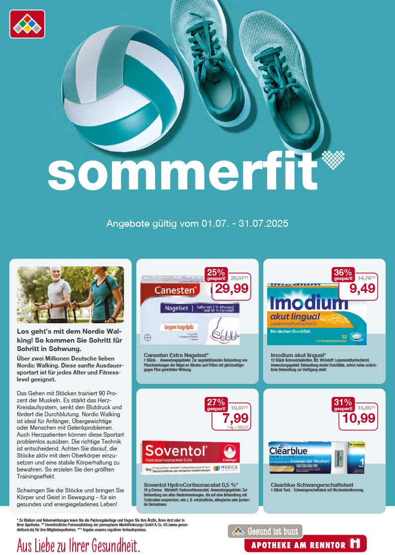 Flyer mit den Juli-Angeboten 