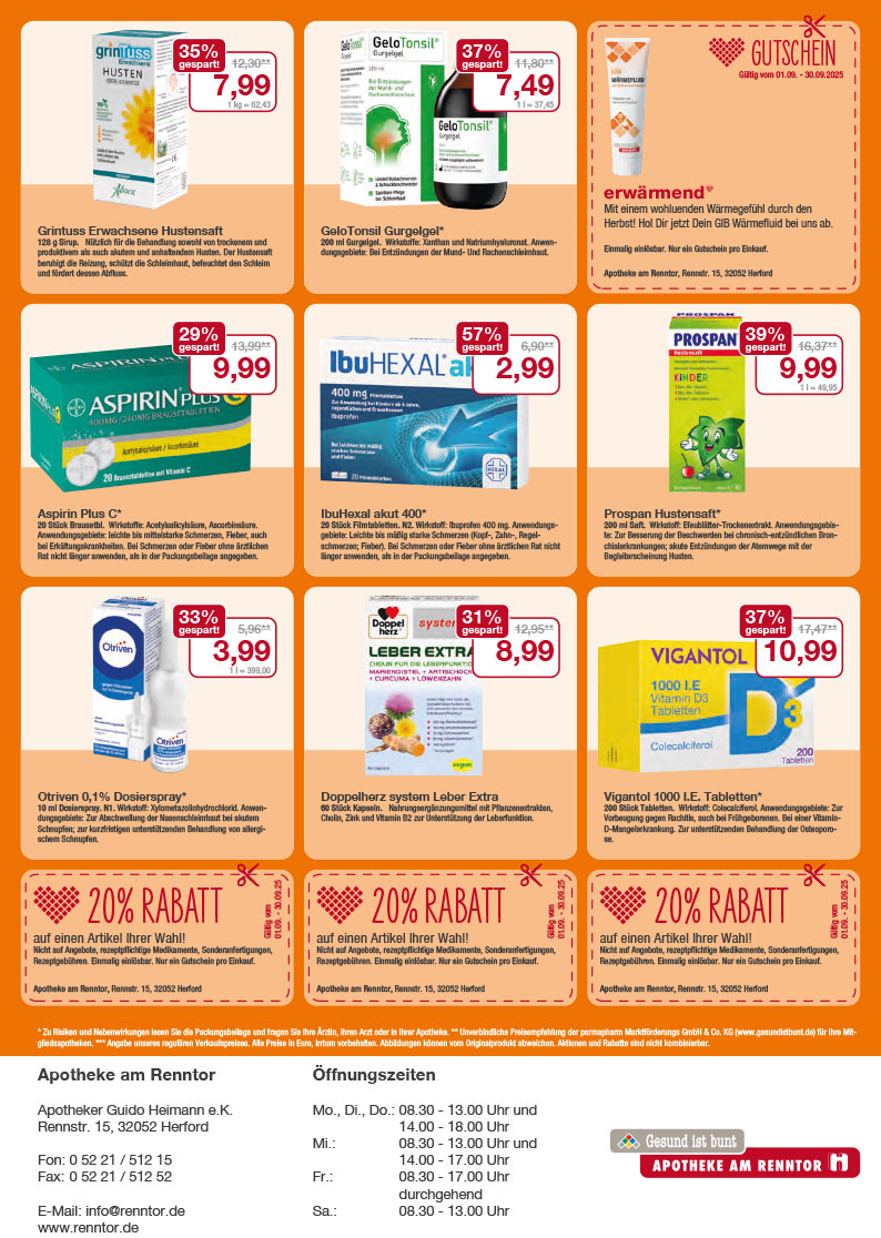 Flyer mit September-Angeboten