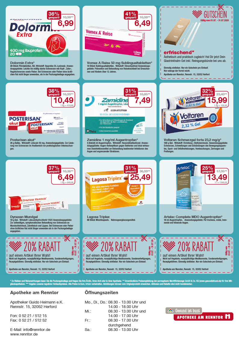 Flyer mit Juli-Angeboten Flyer mit Juli-Angeboten
