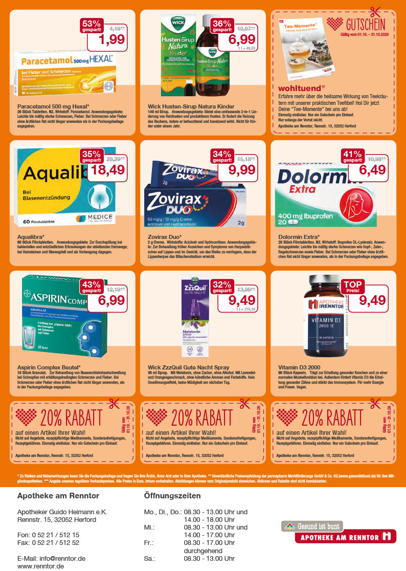 Flyer mit Oktober-Angeboten